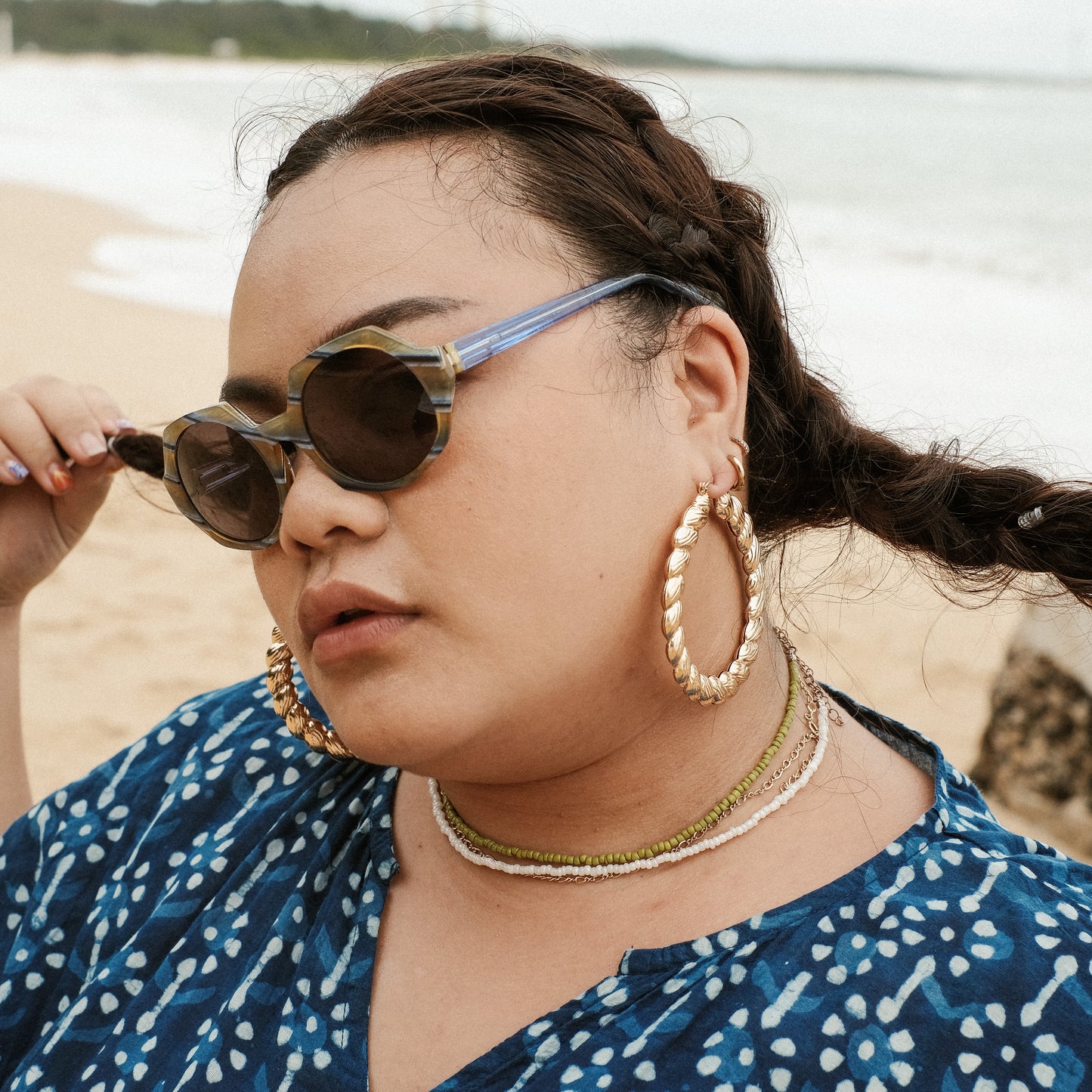 Paolo Seminara義大利手工設計款 dade.e MEG 不規則圓框墨鏡 黃藍