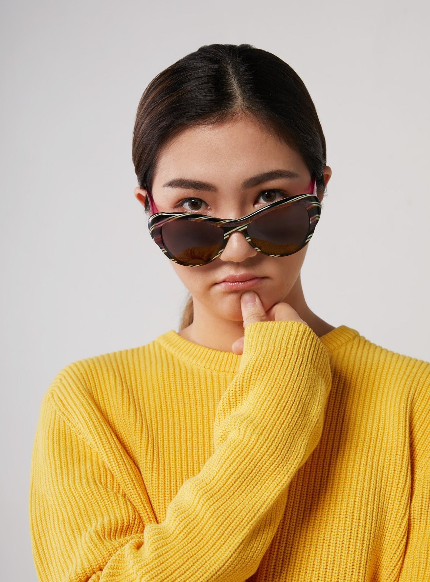 Paolo Seminara義大利手工設計款 dade.e SOFIA 貓眼框墨鏡 粉紫