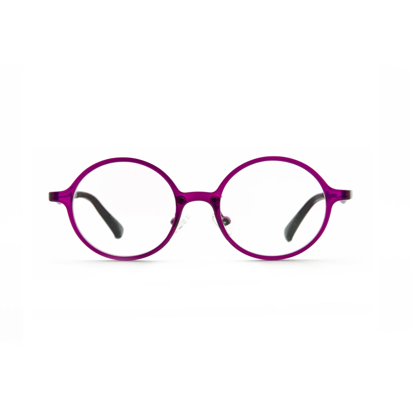 AIR彈性鏡腳復古圓鏡框 (黑/藍/紫)