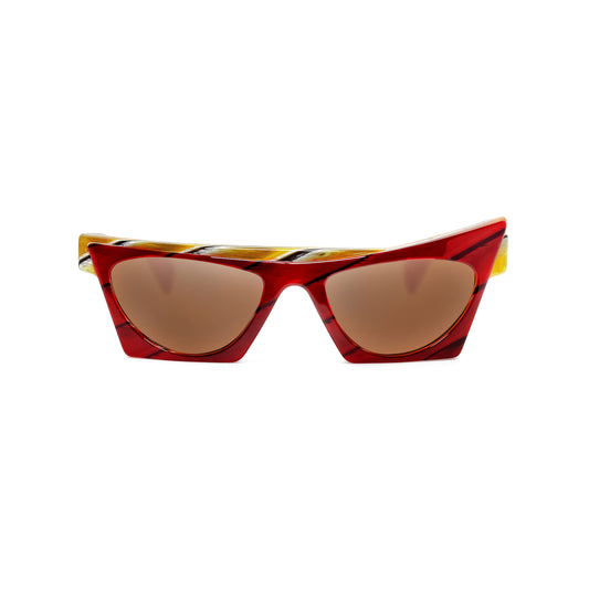 Paolo Seminara義大利手工設計款 dade.e JESSICA 不規則長方框墨鏡 紅黃