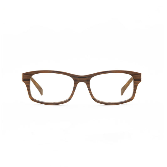 仿木紋板材方框鏡框(柚木色)