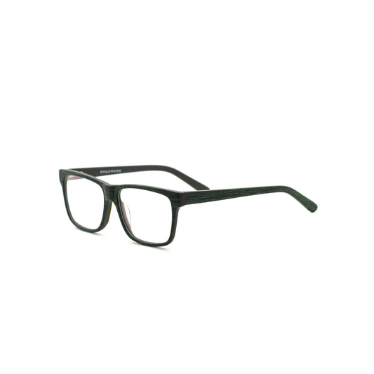 仿木紋板材方框鏡框(墨綠)